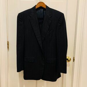 Men's CORNELIANI Navy Pinstriped Wool SUPER 150's Suit Size 38R EUR 48